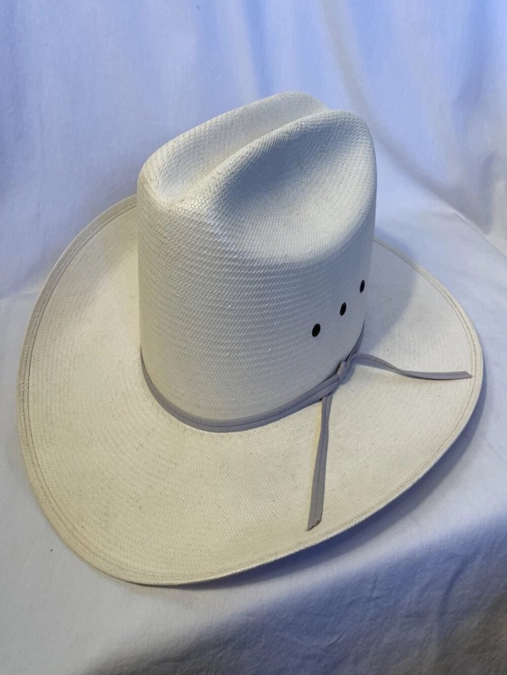 Vintage Bailey U-Rollit Straw Cowboy Hat 7 1/4 58 Western Summer Gray Band - Picture 13 of 13